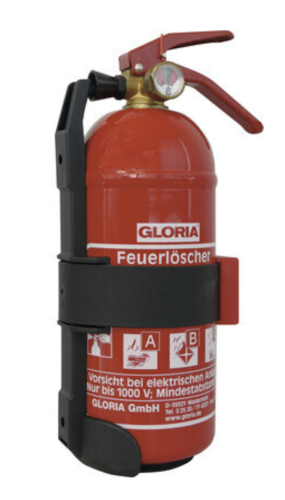 Gloria KFZ Auto-Pulverlöscher PDE1 GA, 1kg Brandklasse ABC Halterung u. Plakette